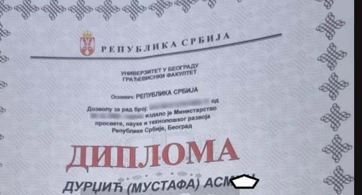 OVO JE DIPLOMA ASMINA DURDŽIĆA! Evo koji je državni fakultet završio u Beogradu i s kojim prosekom je diplomirao (FOTO)
