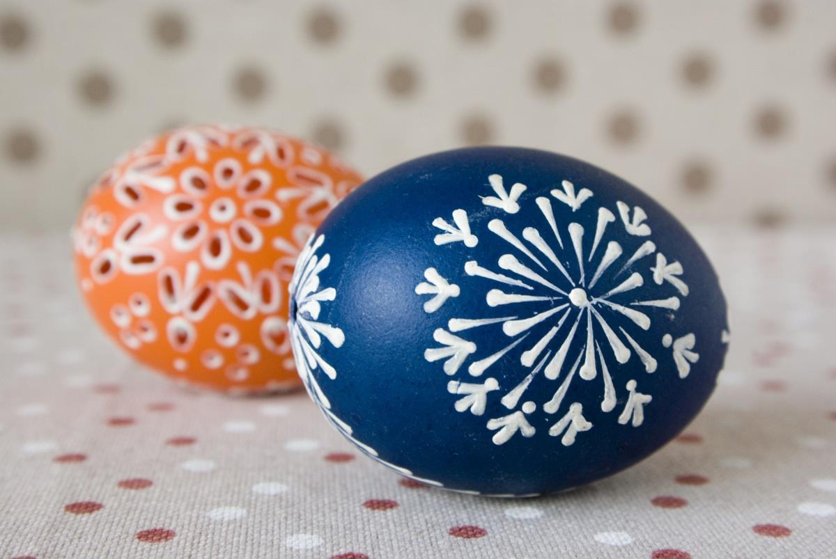 farbanje jaja voskom, šabloni