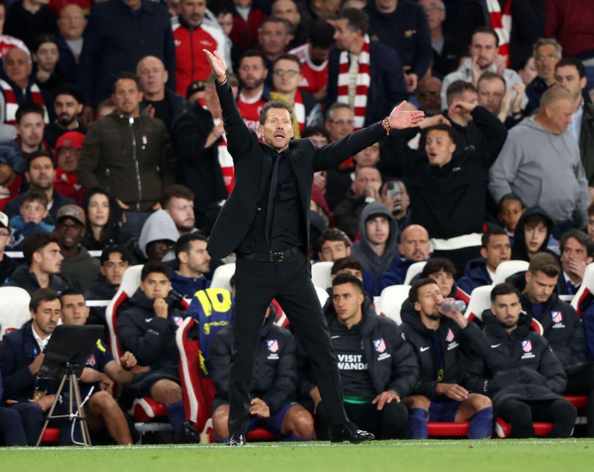Dijego Simeone na meču Arsenal - Atletiko Madrid