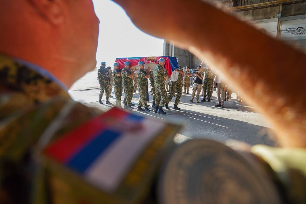 UNIFIL paid tribute to Staff Sergeant Milovan Jovanović of Serbia, who died after being critical.jpg