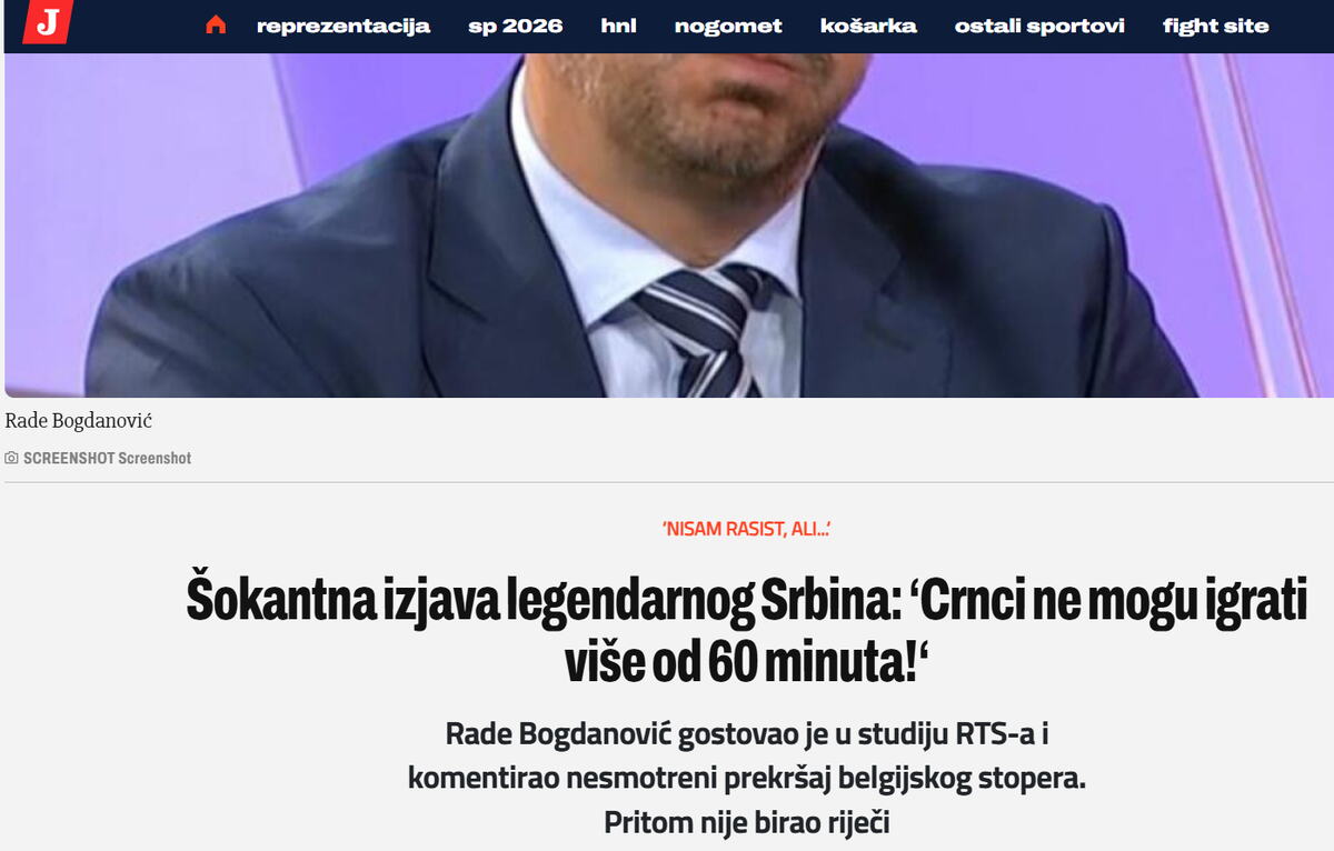 Hrvatski mediji o izjavi Radeta Bogdanovića