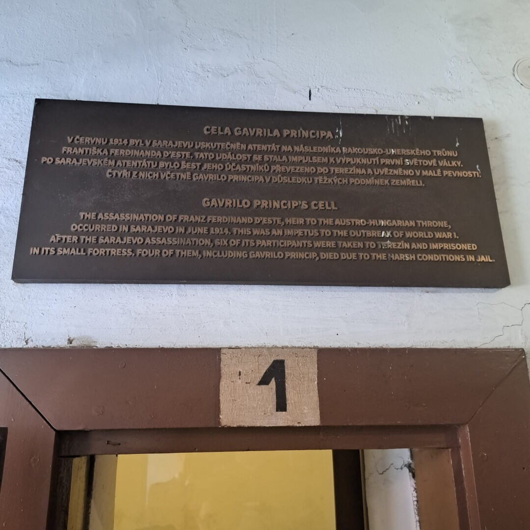 Ćelija u kojoj je Gavrilo Princip bio zatočen do smrti u gradu Terezin, Češka