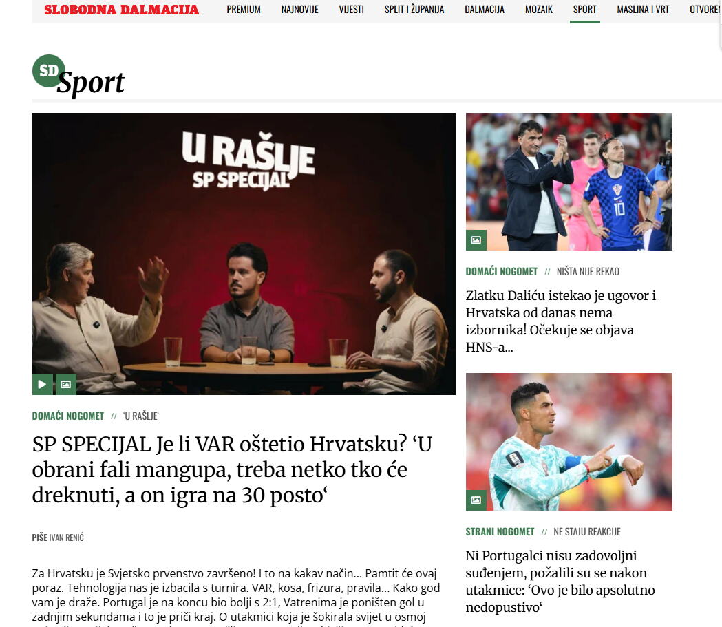 Hrvatski mediji o ispadanju od Portugala