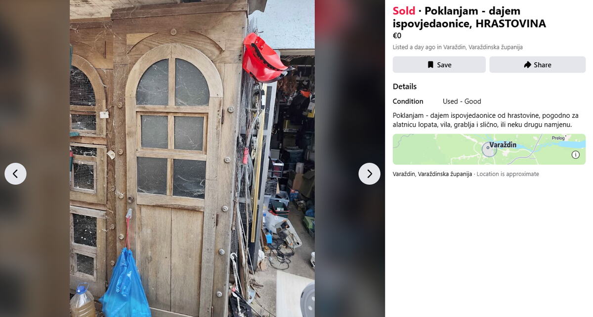 Osoba na Fejsbuku poklanja ispovedaonice