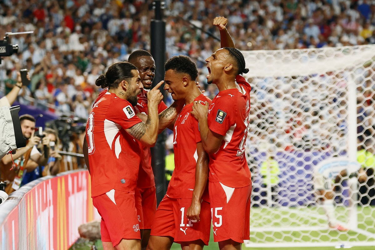 Dan Endoj slavi gol na meču Argentina - Švajcarska