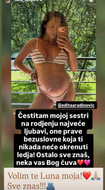 "MOJA NAJLEPŠA SESTRICA SE PORODILA" Nina i Luna Đogani objavile emotivnu poruku i javno se obratile Editi: Neka vas Bog čuva...