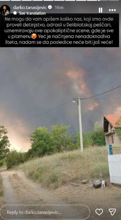 "VATRA SE ŠIRI KA MOJOJ KUĆI" Voditelj Pinka u strahu zbog požara! Ovo su kadrovi sa lica mesta: Tu su vatrogasci, helikopteri...