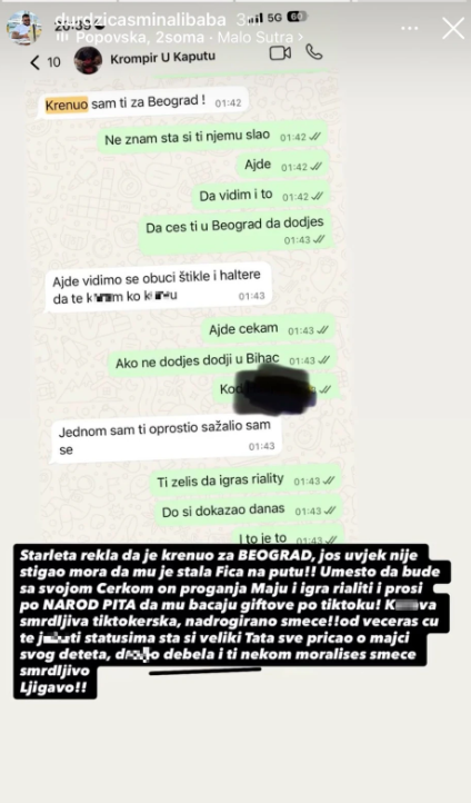 (FOTO) "KRENUO SAM U BEOGRAD, OBUCI HALTERE" Isplivala skandalozna prepiska Asmina i Cara, pljušte pretnje
