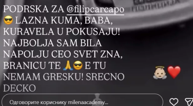 "TU NEMAM GREŠKU" Milena Kačavenda se hitno oglasila i uputila važnu poruku Filipu Caru pred njegov ulazak u "Elitu 10"