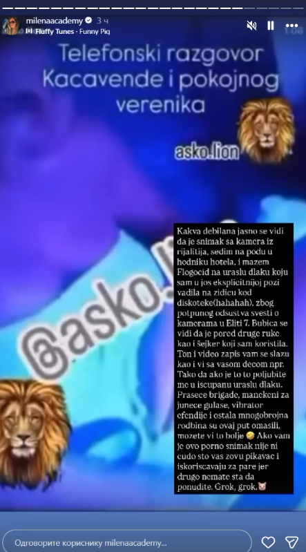 KAČAVENDA OPTUŽENA ZA EKSPLICITNI SNIMAK! Hitno se oglasila: Ton i video-zapis se slažu...