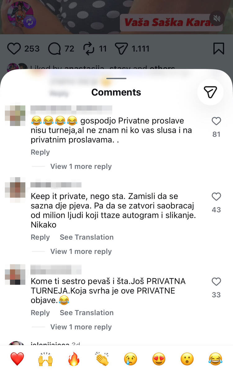 TOTALNI HAOS NA MREŽAMA ZBOG SAŠKE KARAN! Najavila turneju, pratioci je urnisali: Umešala se i Zorica Marković (FOTO)