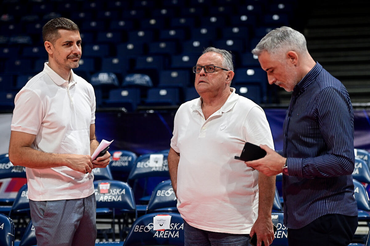 Nebojša Čović na treningu košarkaške reprezentacije Srbije pred meč protiv Islanda