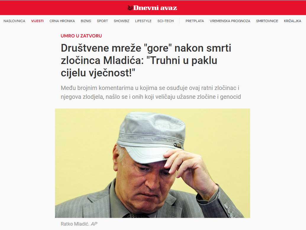 2026-08-27 15_44_25-Društvene mreže _gore_ nakon smrti zločinca Mladića_ _Truhni u paklu cijelu vječ.png