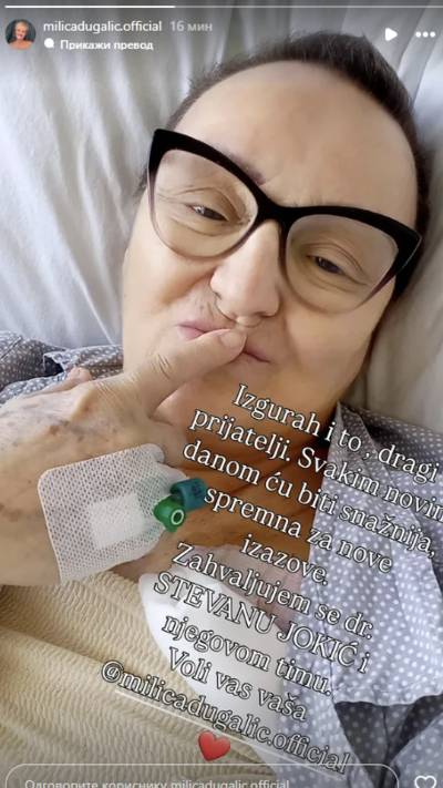 MILICA DUGALIĆ SE OGLASILA NAKON TEŠKE OPERACIJE! Pevačica se deset godina bori sa tumorima, a sad je jasna: Preživela sam