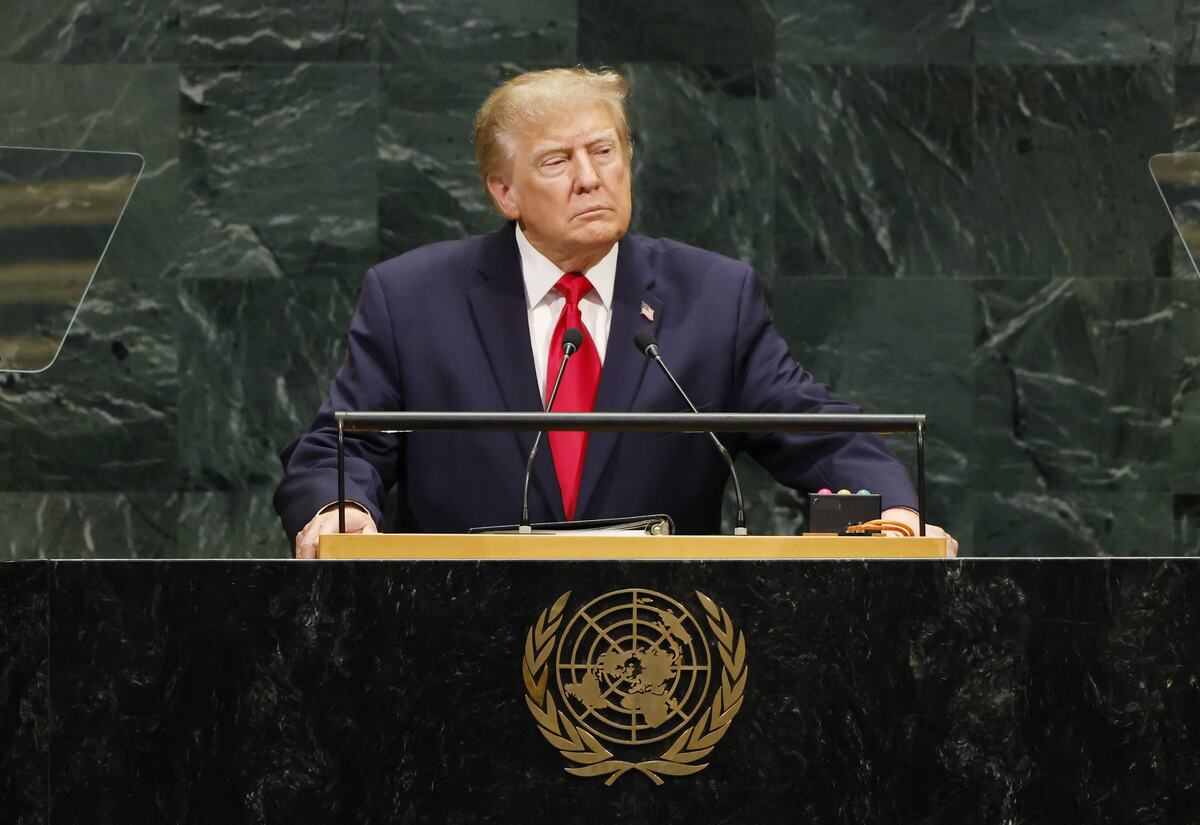 Donald Tramp tokom obraćanja na Generalnoj skupštini Ujedinjenih nacija u Njujorku.
