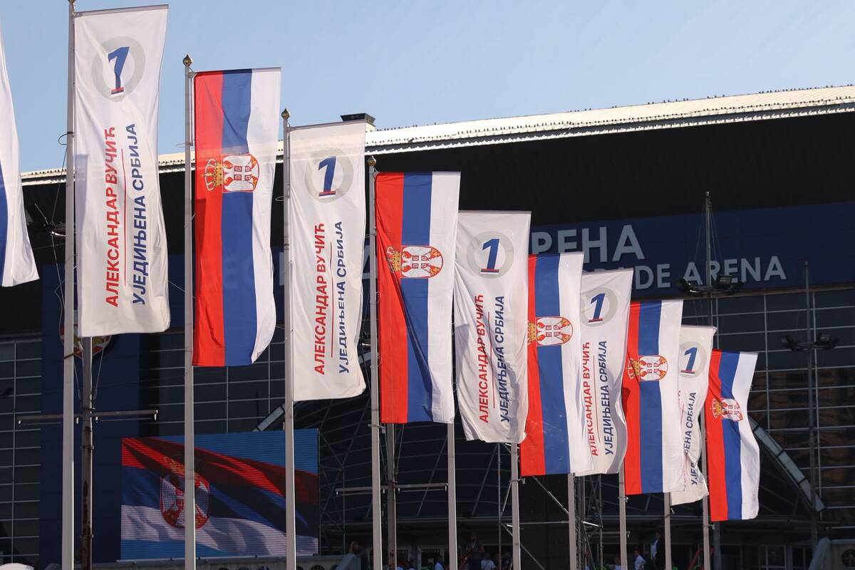 Ujedinjena Srbija Beogradska arena počelo okupljanje građana