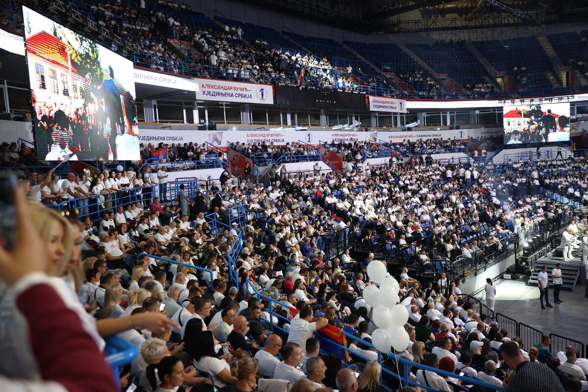 Ujedinjena Srbija Beogradska arena SNS skup