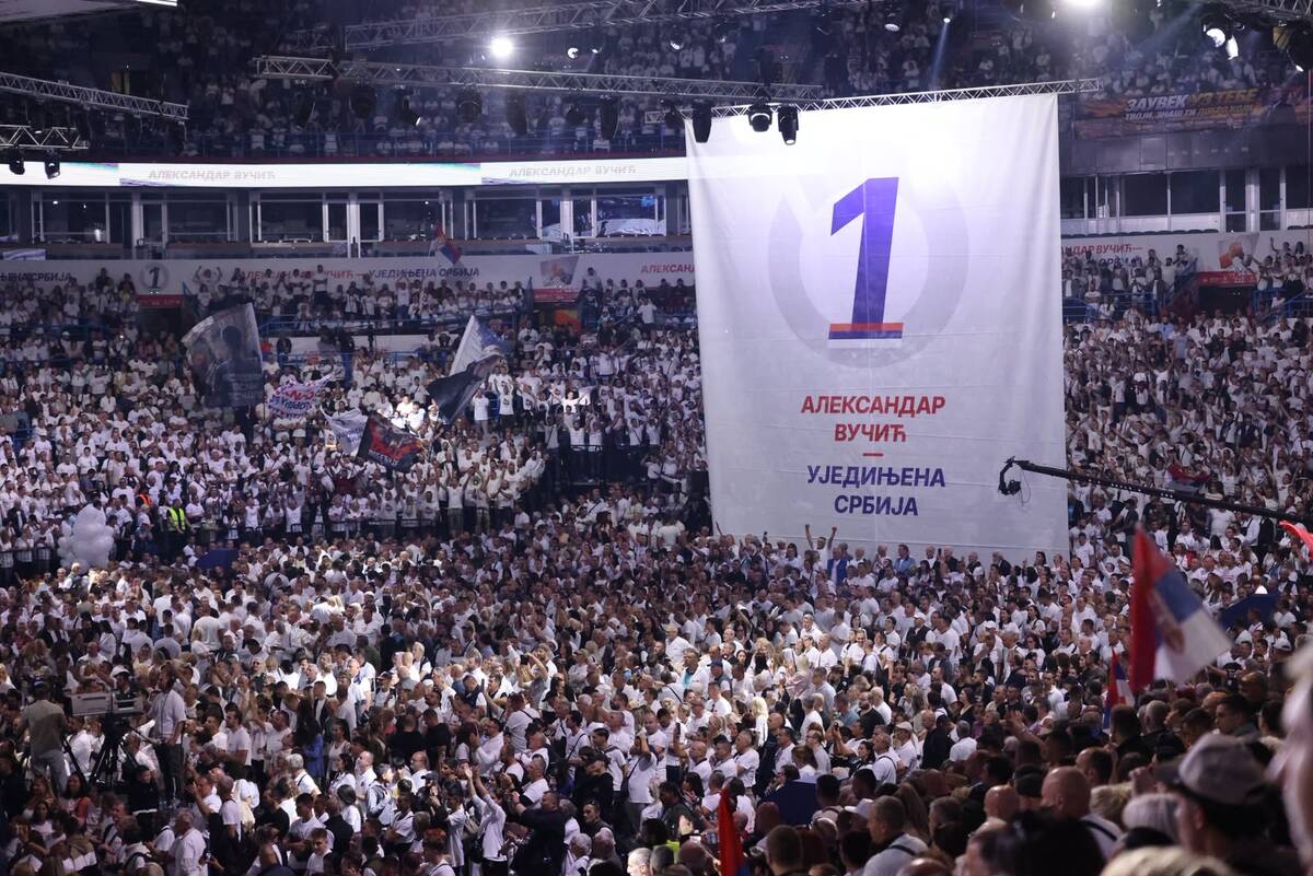Aleksandar Vučić  Ujedinjena Srbija Beogradska arena SNS skup