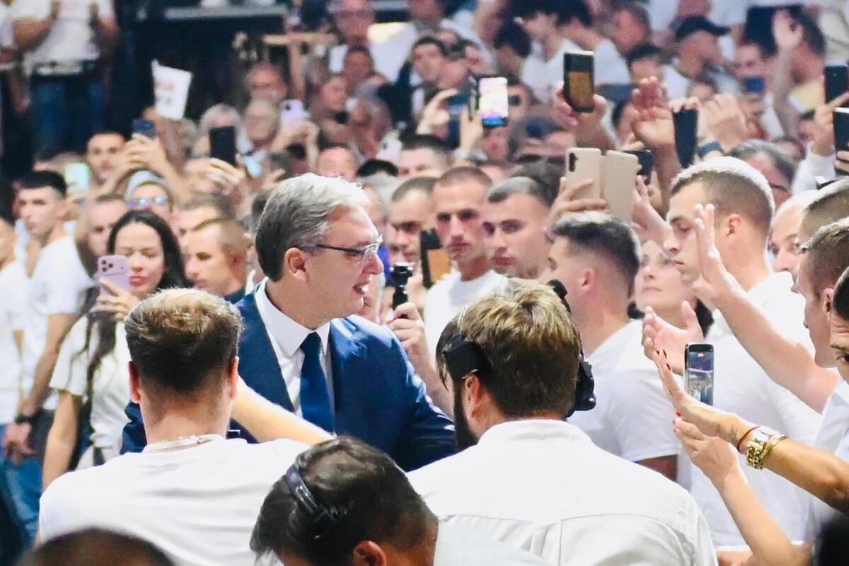 Aleksandar Vučić  Ujedinjena Srbija Beogradska arena SNS skup