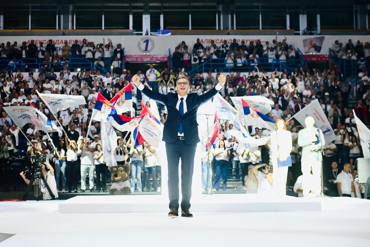 Aleksandar Vučić  Ujedinjena Srbija Beogradska arena SNS skup