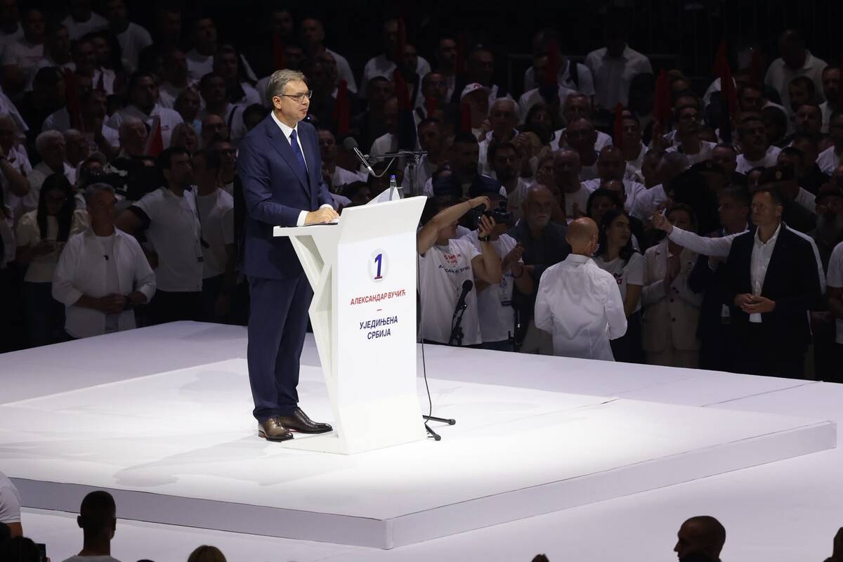 Aleksandar Vučić  Ujedinjena Srbija Beogradska arena SNS skup