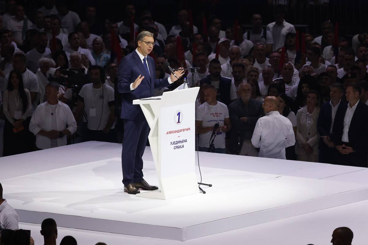 Aleksandar Vučić  Ujedinjena Srbija Beogradska arena SNS skup