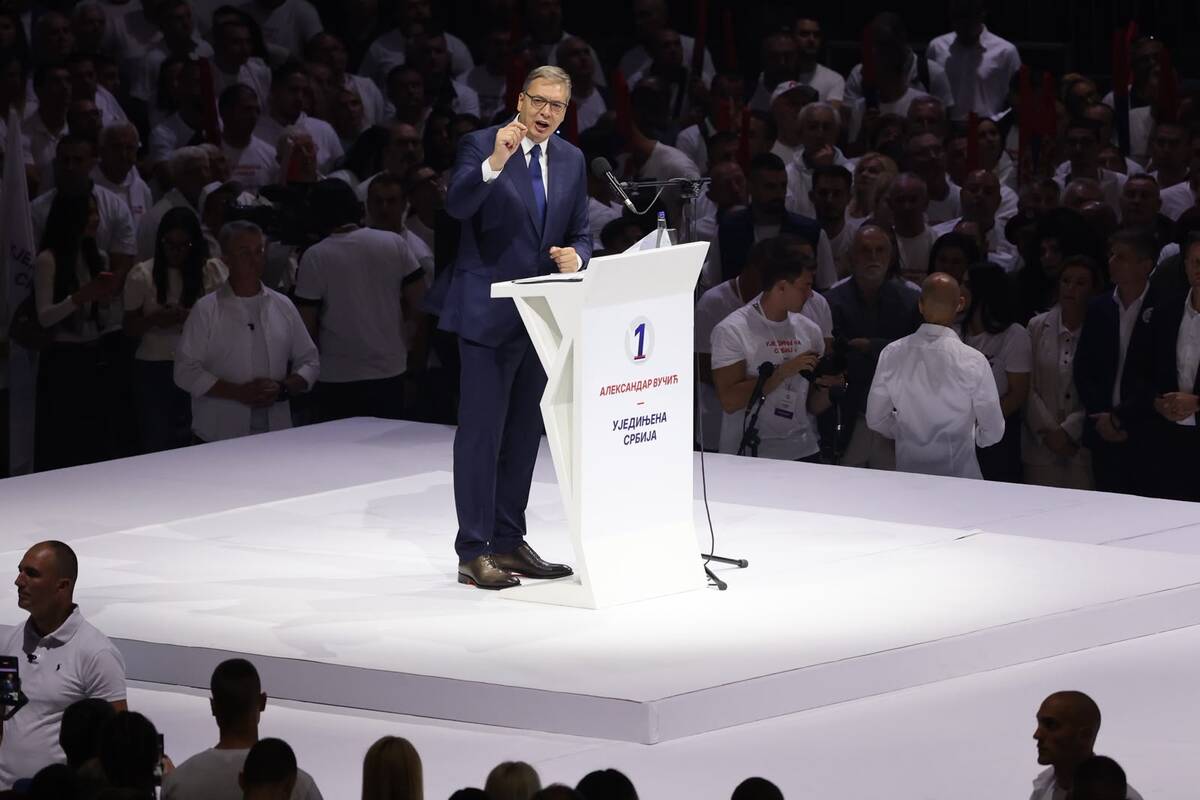 Aleksandar Vučić  Ujedinjena Srbija Beogradska arena SNS skup