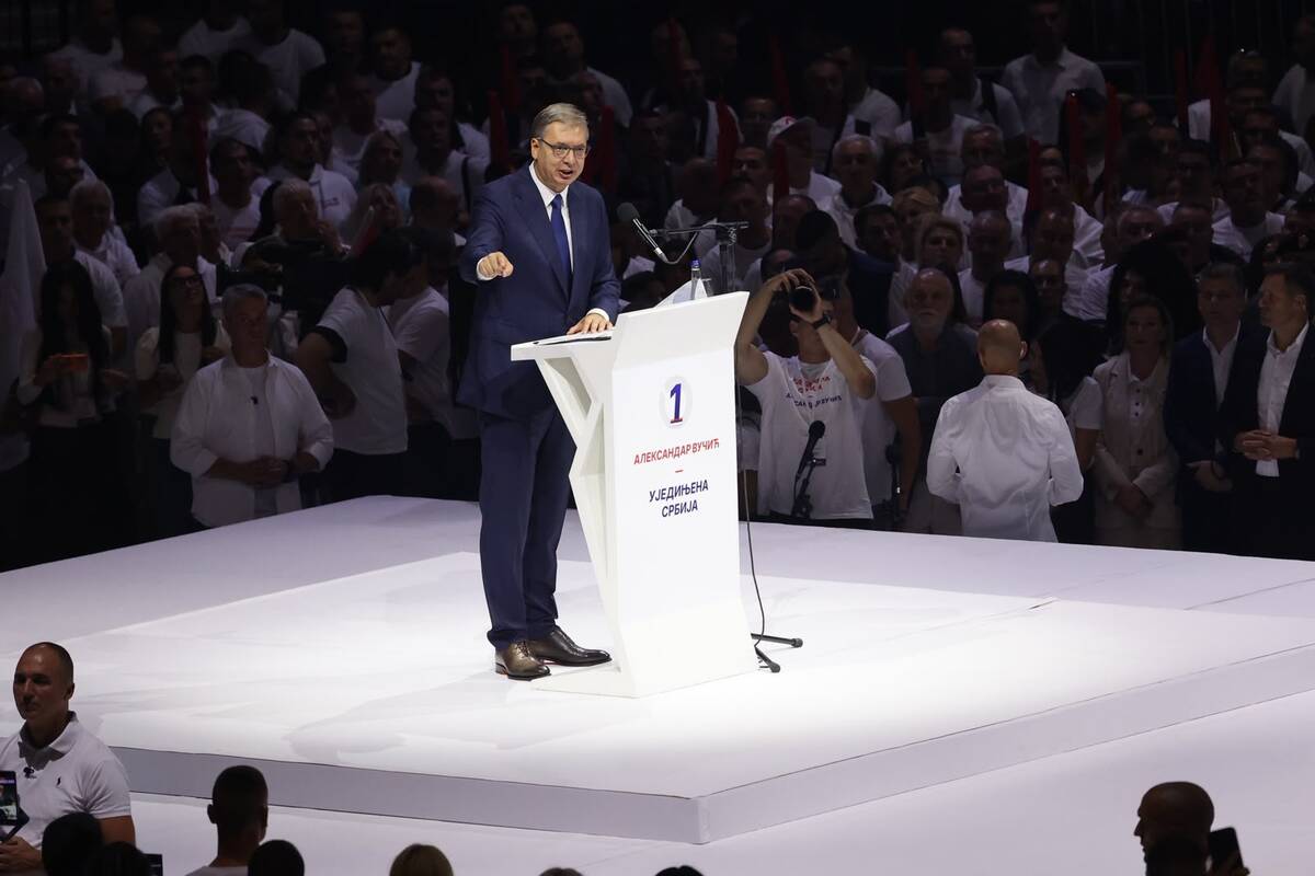 Aleksandar Vučić  Ujedinjena Srbija Beogradska arena SNS skup