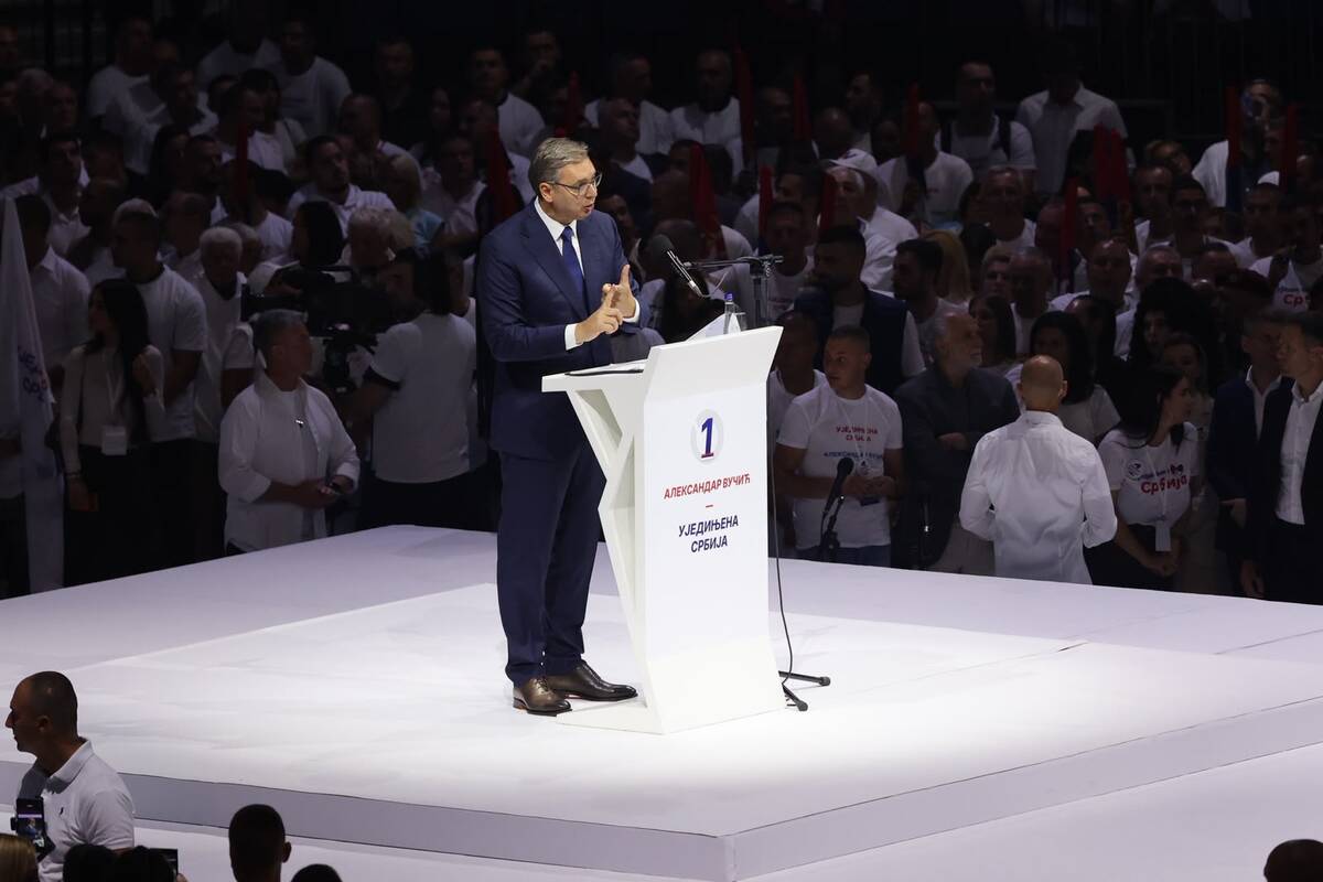 Aleksandar Vučić  Ujedinjena Srbija Beogradska arena SNS skup