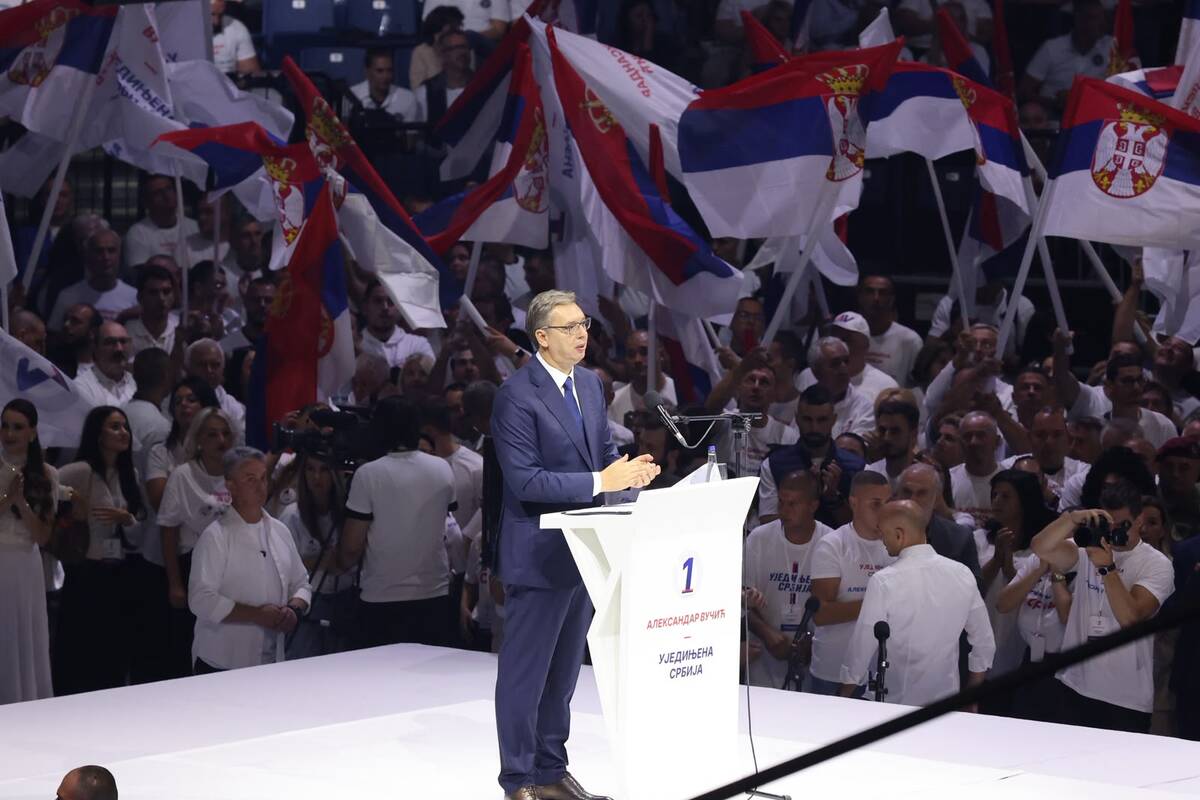 Aleksandar Vučić  Ujedinjena Srbija Beogradska arena SNS skup