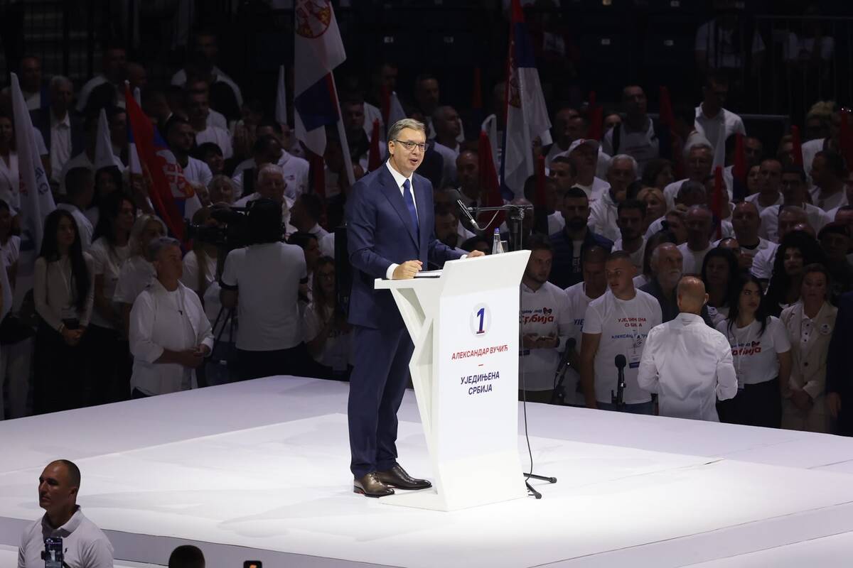 Aleksandar Vučić  Ujedinjena Srbija Beogradska arena SNS skup