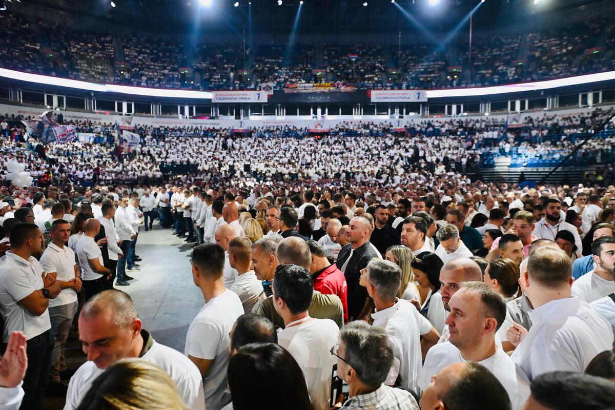 Aleksandar Vučić  Ujedinjena Srbija Beogradska arena SNS skup