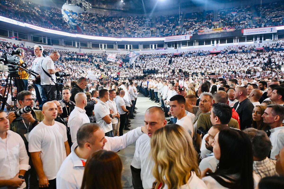 Aleksandar Vučić  Ujedinjena Srbija Beogradska arena SNS skup