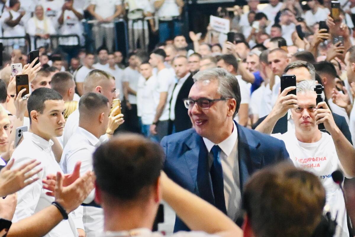 Aleksandar Vučić  Ujedinjena Srbija Beogradska arena SNS skup