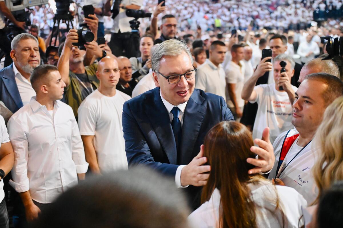 Aleksandar Vučić  Ujedinjena Srbija Beogradska arena SNS skup
