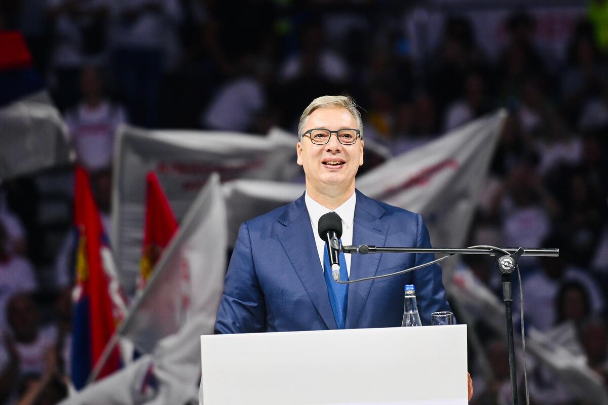 Aleksandar Vučić  Ujedinjena Srbija Beogradska arena SNS skup