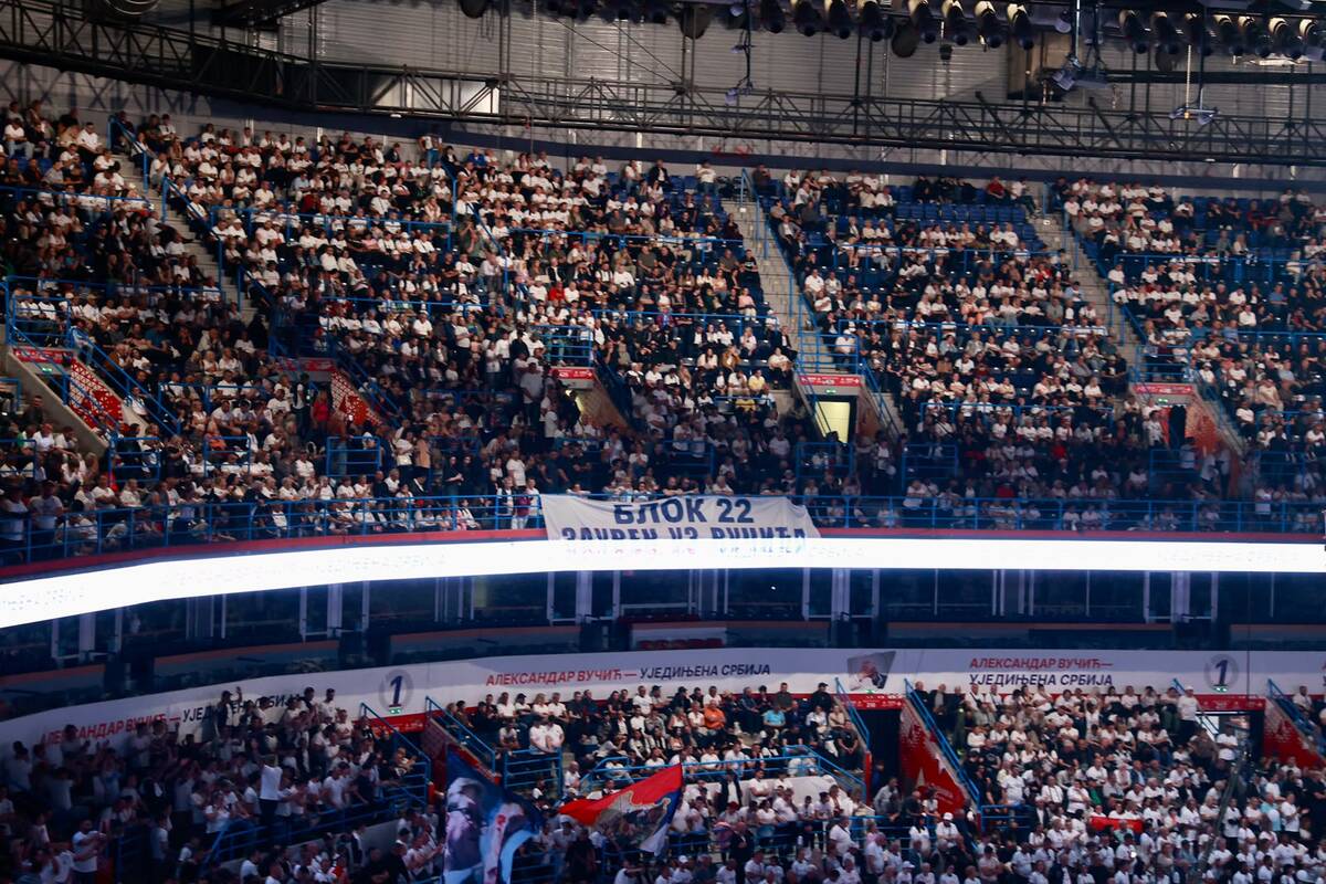 Aleksandar Vučić  Ujedinjena Srbija Beogradska arena SNS skup