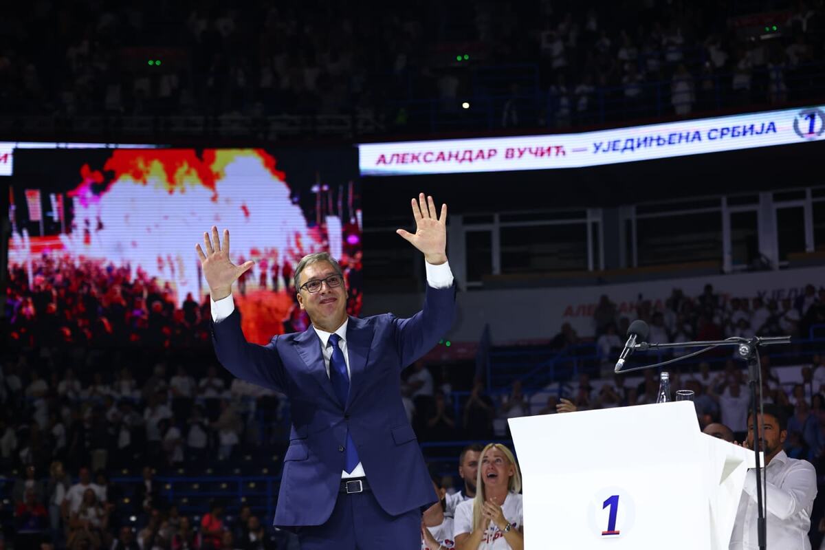 Aleksandar Vučić  Ujedinjena Srbija Beogradska arena SNS skup