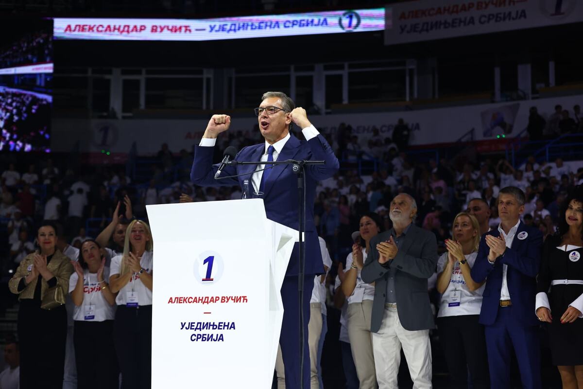 Aleksandar Vučić  Ujedinjena Srbija Beogradska arena SNS skup