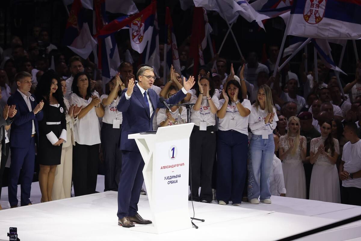 Aleksandar Vučić  Ujedinjena Srbija Beogradska arena SNS skup