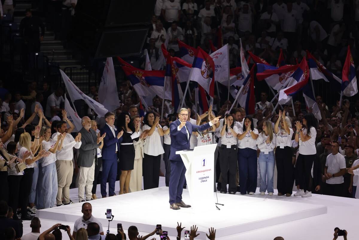 Aleksandar Vučić  Ujedinjena Srbija Beogradska arena SNS skup