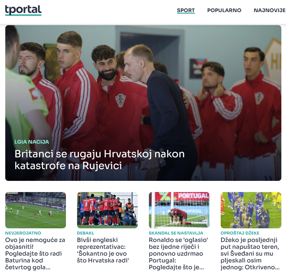 Hrvatska - Engelska, hrvatski mediji