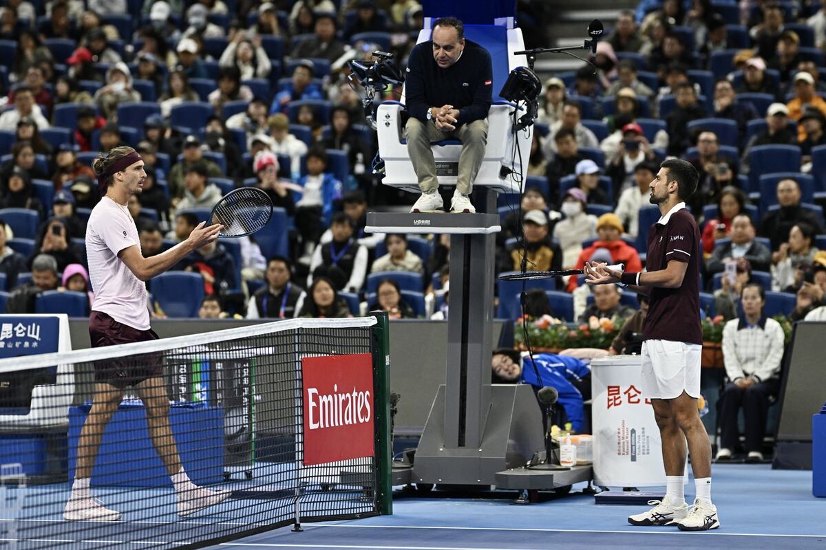 Detalj sa meča Novak Đoković - Aleksander Zverev