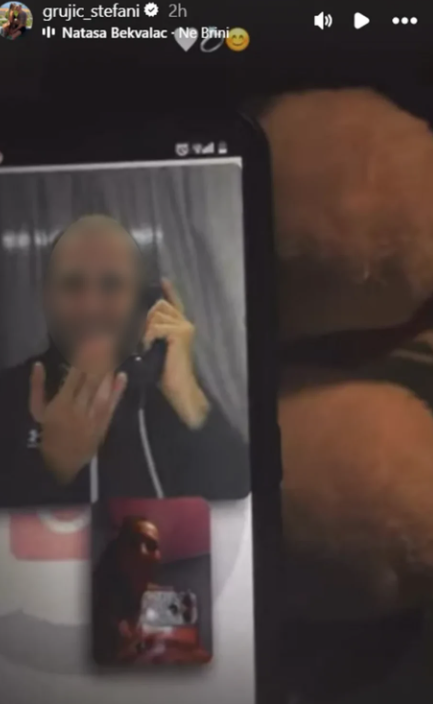 Stefani priča sa uhapšenim verenikom