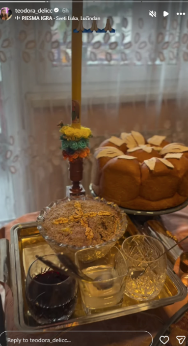 NEGUJE PRAVOSLAVNE OBIČAJE I TRADICIJU! Teodora Delić se pomirila sa Bebicom, pa proslavila Svetog Luku u porodičnom domu (FOTO)