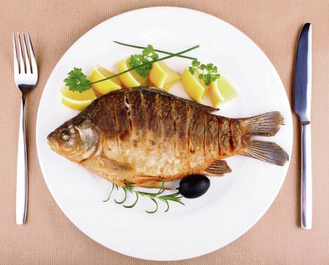 stockphotofriedfishonwhiteplatewithforkandknifecloseup129827573.jpg