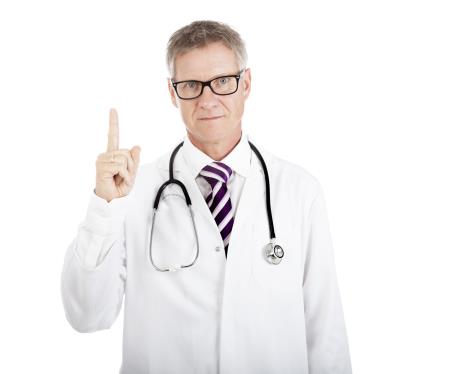 stockphotoseriousphysicianshowingnumberonehandsignemphasizingfirstwhitestethoscopehangingon209617402-fraj.jpg