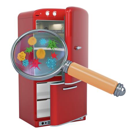 stockphotorefrigeratorwithvirusesandbacteriasundermagnifyingglassdrendering1426267370.jpg