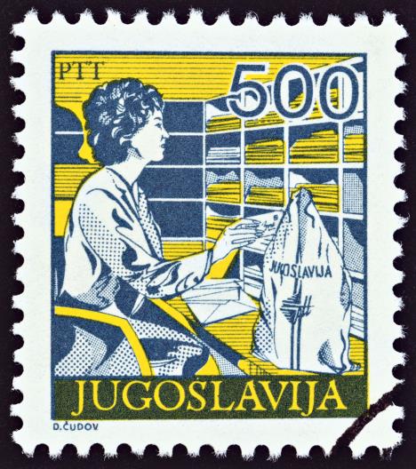 stockphotoyugoslaviacircaastampprintedinyugoslaviafromthepostalservicesissueshowswoman482196514.jpg