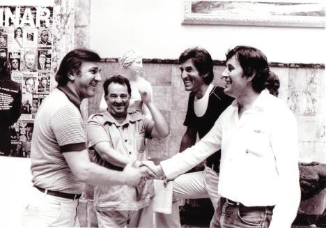 Šiba Krvavac (desno), Ljubiša Samardžić (u sredini) i Velimir Bata Živojinović (levo) u Puli